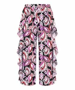 Best reviews of 🧨 Trend Blossoms Black & Dusty Pink Floral Paisley Ruffle-Accent Pants - 👧 Girls ❤️