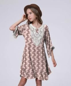 Flash Sale 🤩 Trend Blossoms Light Pink Leaf Lace-Overlay A-Line 👗 Dress - 👧 Girls 💯