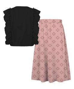 Deals โ๏ธ Trend Blossoms Black Angel-Sleeve Top & Dusty Pink Geometric Bow-Belt Maxi ๐ Skirt - ๐ง Girls ๐ 6 Deals โ๏ธ Trend Blossoms Black Angel-Sleeve Top & Dusty Pink Geometric Bow-Belt Maxi ๐ Skirt - ๐ง Girls ๐ -Trend Blossoms-shop zu107416716 alt 1 tm1657891674