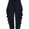 Coupon 🔥 Trend Blossoms Dark Navy Ruffle-Accent Bow-Belt Joggers - 👧 Girls ⌛ -Trend Blossoms-shop zu107501389 main tm1658260917