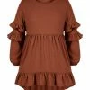 Best Pirce 🤩 Trend Blossoms Burnt Sienna Ruffle-Hem Hi-Low 👗 Dress - 👧 Girls ❤️ -Trend Blossoms-shop zu107501446 main tm1658260917