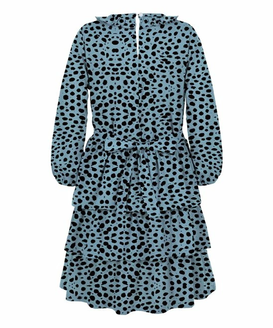 Brand new ๐ Trend Blossoms Blue & Black Cheetah Bishop-Sleeve A-Line ๐ Dress - ๐ง Girls ๐ฅ 4 Brand new ๐ Trend Blossoms Blue & Black Cheetah Bishop-Sleeve A-Line ๐ Dress - ๐ง Girls ๐ฅ - Image 2
