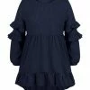 Coupon ✔️ Trend Blossoms Navy Waffle Ruffle-Hem Hi-Low 👗 Dress - 👧 Girls 👏 -Trend Blossoms-shop zu107508136 main tm1658260917