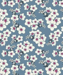 Outlet 🎉 Trend Blossoms Dusty Blue & White Floral Puff-Sleeve Hoodie - 👧 Girls 🎉 -Trend Blossoms-shop zu107730083 alt 2 tm1659021308