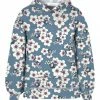 Outlet 🎉 Trend Blossoms Dusty Blue & White Floral Puff-Sleeve Hoodie - 👧 Girls 🎉 -Trend Blossoms-shop zu107730083 main tm1659021308