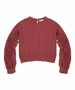 Best reviews of ✨ Trend Blossoms Brick Red Ruffle Long-Sleeve Top - 👧 Girls ✔️