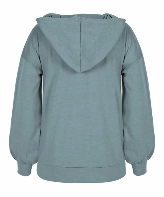 Buy 🥰 Trend Blossoms Dusty Turquoise 'This Girl Can' Puff-Sleeve Hoodie - 👧 Girls 👏 4 Buy 🥰 Trend Blossoms Dusty Turquoise 'This Girl Can' Puff-Sleeve Hoodie - 👧 Girls 👏 - Image 2