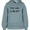Buy 🥰 Trend Blossoms Dusty Turquoise 'This Girl Can' Puff-Sleeve Hoodie - 👧 Girls 👏 -Trend Blossoms-shop zu107730115 main tm1659021308