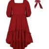 New 🛒 Trend Blossoms Red Ruffle-Hem Hi-Low 👗 Dress & Bow-Accent Scrunchie - 👧 Girls 🔥 1 New 🛒 Trend Blossoms Red Ruffle-Hem Hi-Low 👗 Dress & Bow-Accent Scrunchie - 👧 Girls 🔥 -Trend Blossoms-shop zu107845183 main tm1659477276