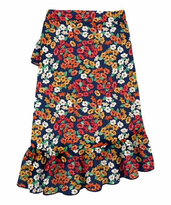 Best reviews of ๐ Trend Blossoms Navy & Mustard Floral Ruffle-Hem Asymmetrical ๐ Skirt - ๐ง Girls ๐ 4 Best reviews of ๐ Trend Blossoms Navy & Mustard Floral Ruffle-Hem Asymmetrical ๐ Skirt - ๐ง Girls ๐ - Image 2