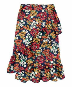 Best reviews of 👏 Trend Blossoms Navy & Mustard Floral Ruffle-Hem Asymmetrical 👗 Skirt - 👧 Girls 🛒