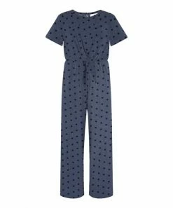Cheap 🛒 Trend Blossoms Dark Blue & Black Star Twist-Front Jumpsuit - 👧 Girls ❤️