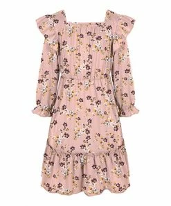 Discount 🛒 Trend Blossoms Light Pink Floral Ruffle-Accent A-Line 👗 Dress - 👧 Girls ❤️ -Trend Blossoms-shop zu107999600 alt 1 tm1659965772