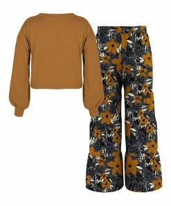 Budget 🔥 Trend Blossoms Light Brown Puff-Sleeve Top & Black Floral Tiered Pants - 👧 Girls 🔥 7 Budget 🔥 Trend Blossoms Light Brown Puff-Sleeve Top & Black Floral Tiered Pants - 👧 Girls 🔥 -Trend Blossoms-shop zu108006212 alt 2 tm1659965772