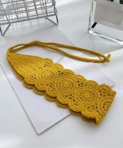 Cheap ⭐ Trend Blossoms Mustard Crochet Headband 🥰