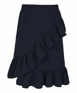 Hot Sale ✨ Trend Blossoms Dark Navy Ruffle Asymmetrical 👗 Skirt - 👧 Girls ✔️