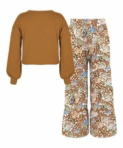 Cheap ๐งจ Trend Blossoms Light Brown Puff-Sleeve Top & Light Brown Floral Wide-Leg Pants - ๐ง Girls ๐ 6 Cheap ๐งจ Trend Blossoms Light Brown Puff-Sleeve Top & Light Brown Floral Wide-Leg Pants - ๐ง Girls ๐ -Trend Blossoms-shop zu108161038 alt 1 tm1660226208