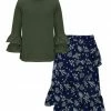 Buy ๐ Trend Blossoms Dark Green Long-Sleeve Top & Navy Leaf Asymmetrical ๐ Skirt - ๐ง Girls โจ 2 Buy ๐ Trend Blossoms Dark Green Long-Sleeve Top & Navy Leaf Asymmetrical ๐ Skirt - ๐ง Girls โจ -Trend Blossoms-shop zu108205162 main tm1660589251