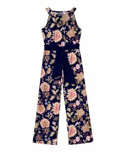 Best reviews of 🧨 Trend Blossoms Navy & Light Pink Floral Sleeveless Jumpsuit - 👧 Girls 🔥