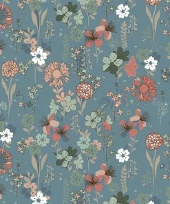 Budget 🔥 Trend Blossoms Dusty Blue & Pink Floral Belted Flutter-Sleeve Jumpsuit - 👧 Girls 👍 -Trend Blossoms-shop zu108252491 alt 2 tm1660843253