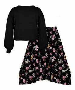 Cheap ๐ Trend Blossoms Black Crewneck Top & Floral Hi-Low ๐ Skirt - ๐ง Girls โญ 6 Cheap ๐ Trend Blossoms Black Crewneck Top & Floral Hi-Low ๐ Skirt - ๐ง Girls โญ -Trend Blossoms-shop zu108255757 alt 1 tm1660843253