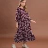 Budget 👍 Trend Blossoms Wine Berry Floral Paisley Ruffle-Hem Maxi 👗 Dress - 👧 Girls 🛒 -Trend Blossoms-shop zu108257219 main tm1660823475
