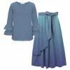 Deals 😀 Trend Blossoms Dusty Blue Ruffle Long-Sleeve Top & Ombré Bow-Accent Maxi 👗 Skirt - 👧 Girls 💯 2 Deals 😀 Trend Blossoms Dusty Blue Ruffle Long-Sleeve Top & Ombré Bow-Accent Maxi 👗 Skirt - 👧 Girls 💯 -Trend Blossoms-shop zu108264159 main tm1660823475
