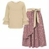 Best deal ✔️ Trend Blossoms Cream Ruffle Long-Sleeve Top & Dusty Pink Dot Maxi 👗 Skirt - 👧 Girls 👍 -Trend Blossoms-shop zu108264161 main tm1660823475