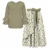 Promo 😍 Trend Blossoms Sage Green Stripe Ruffle Long-Sleeve Top & Cream Dot Bow-Accent Maxi 👗 Skirt - 👧 Girls 🤩 1 Promo 😍 Trend Blossoms Sage Green Stripe Ruffle Long-Sleeve Top & Cream Dot Bow-Accent Maxi 👗 Skirt - 👧 Girls 🤩 -Trend Blossoms-shop zu108264162 main tm1660823475