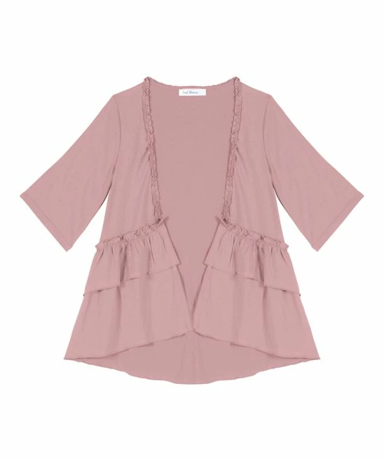 Best Sale ๐ Trend Blossoms Pink Ruffle-Accent Tiered Open Cardigan - ๐ง Girls ๐ 3 Best Sale ๐ Trend Blossoms Pink Ruffle-Accent Tiered Open Cardigan - ๐ง Girls ๐