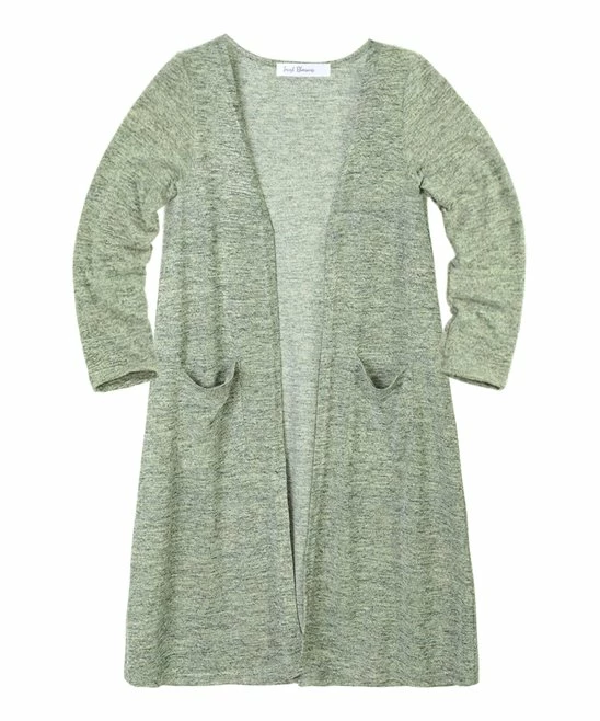 Best deal ๐ Trend Blossoms Light Green Space-Dye Pocket Longline Open Cardigan - ๐ง Girls ๐คฉ 3 Best deal ๐ Trend Blossoms Light Green Space-Dye Pocket Longline Open Cardigan - ๐ง Girls ๐คฉ