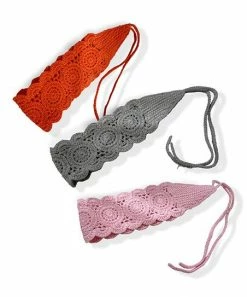 Top 10 🔥 Trend Blossoms Gray & Light Pink Crochet Headband Set 🎁