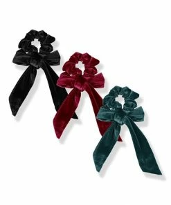 Buy 🤩 Trend Blossoms Burgundy & Teal Velvet Scrunchie Set 🔥
