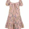 Best Pirce ✔️ Trend Blossoms Light Peach Pink Floral Tiered Puff-Sleeve Peasant 👗 Dress - 👧 Girls 🥰 -Trend Blossoms-shop zu108643738 main tm1661955682