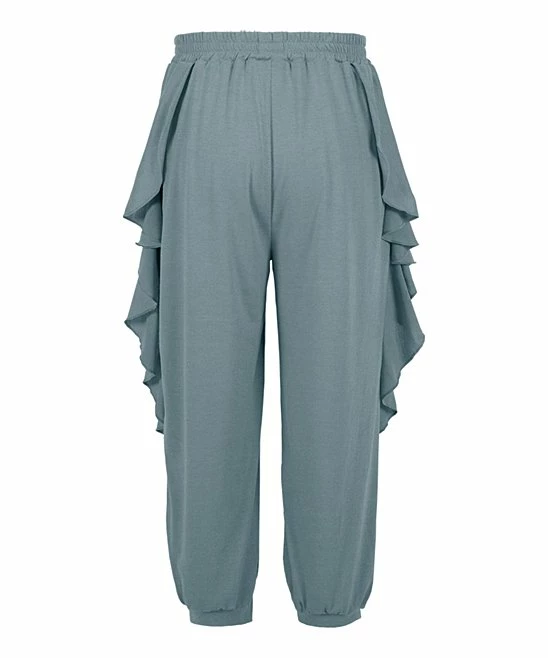 Flash Sale โ Trend Blossoms Dusty Turquoise Ruffle-Accent Bow-Belt Joggers - ๐ง Girls ๐งจ 4 Flash Sale โ Trend Blossoms Dusty Turquoise Ruffle-Accent Bow-Belt Joggers - ๐ง Girls ๐งจ - Image 2