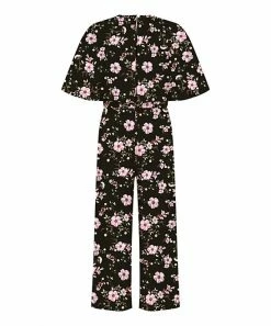 Budget 😍 Trend Blossoms Black & Light Pink Floral Bell-Sleeve Belted Surplice Jumpsuit - 👧 Girls ⌛ 6 Budget 😍 Trend Blossoms Black & Light Pink Floral Bell-Sleeve Belted Surplice Jumpsuit - 👧 Girls ⌛ -Trend Blossoms-shop zu108728375 alt 1 tm1662470552
