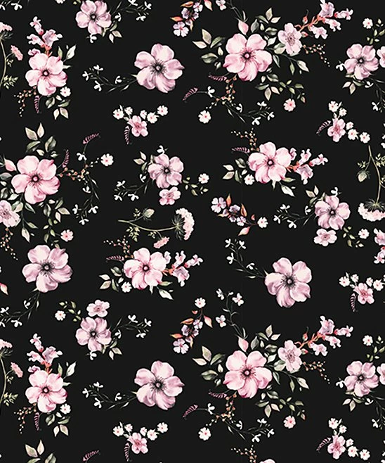 Budget 😍 Trend Blossoms Black & Light Pink Floral Bell-Sleeve Belted Surplice Jumpsuit - 👧 Girls ⌛ 5 Budget 😍 Trend Blossoms Black & Light Pink Floral Bell-Sleeve Belted Surplice Jumpsuit - 👧 Girls ⌛ - Image 3