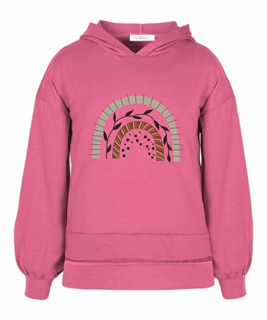 Best Pirce โ๏ธ Trend Blossoms Hot Pink Floral Rainbow Puff-Sleeve Hoodie - ๐ง Girls ๐ 3 Best Pirce โ๏ธ Trend Blossoms Hot Pink Floral Rainbow Puff-Sleeve Hoodie - ๐ง Girls ๐