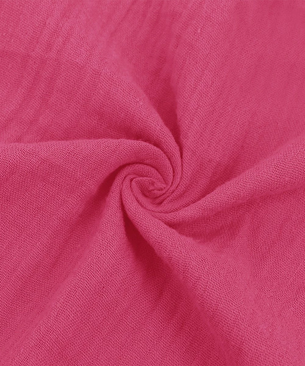 Cheapest ⌛ Trend Blossoms Hot Pink Crinkle Ruffle-Accent Hi-Low Peasant 👗 Dress - 👧 Girls 🔔 4 Cheapest ⌛ Trend Blossoms Hot Pink Crinkle Ruffle-Accent Hi-Low Peasant 👗 Dress - 👧 Girls 🔔 - Image 2