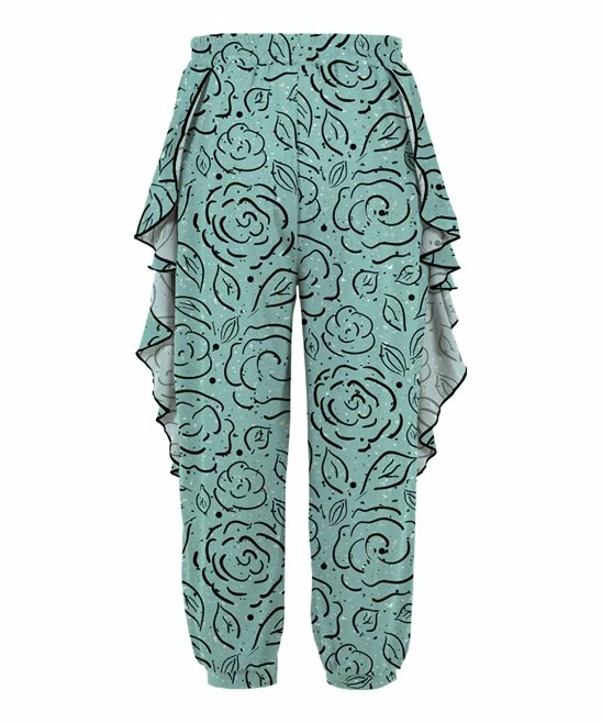 Top 10 ๐คฉ Trend Blossoms Teal & Black Floral Ruffle Joggers - ๐ง Girls ๐ 5 Top 10 ๐คฉ Trend Blossoms Teal & Black Floral Ruffle Joggers - ๐ง Girls ๐ - Image 3