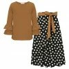 Cheapest ✔️ Trend Blossoms Light Brown Ruffle-Accent Long-Sleeve Top & Black Dot Maxi 👗 Skirt - 👧 Girls 😀 2 Cheapest ✔️ Trend Blossoms Light Brown Ruffle-Accent Long-Sleeve Top & Black Dot Maxi 👗 Skirt - 👧 Girls 😀 -Trend Blossoms-shop zu109062694 main tm1663767478