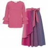 Promo 🌟 Trend Blossoms Hot Pink Long-Sleeve Top & Dusty Lavender Ombré Maxi 👗 Skirt - 👧 Girls 😍 -Trend Blossoms-shop zu109062919 main tm1663767478