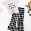 Coupon โ๏ธ Trend Blossoms White Heart Knot-Front Top & Black Plaid Star Flare Pants - ๐ง Girls โค๏ธ 1 Coupon โ๏ธ Trend Blossoms White Heart Knot-Front Top & Black Plaid Star Flare Pants - ๐ง Girls โค๏ธ -Trend Blossoms-shop zu109166064 main tm1663956392