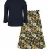 New ⭐ Trend Blossoms Dark Navy Puff-Sleeve Top & Mustard Floral Button Maxi 👗 Skirt - 👧 Girls 😀 1 New ⭐ Trend Blossoms Dark Navy Puff-Sleeve Top & Mustard Floral Button Maxi 👗 Skirt - 👧 Girls 😀 -Trend Blossoms-shop zu109166176 main tm1663956273