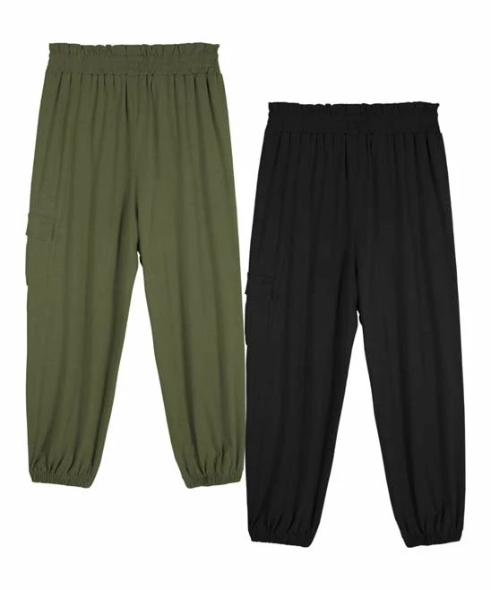 Best deal 🤩 Trend Blossoms Army Green & Black Cargo-Pocket Joggers Set - 👧 Girls 👍 4 Best deal 🤩 Trend Blossoms Army Green & Black Cargo-Pocket Joggers Set - 👧 Girls 👍 - Image 2