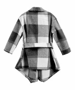 Brand new 😉 Trend Blossoms Charcoal & White Plaid Belted Cardigan - 👧 Girls ❤️ -Trend Blossoms-shop zu109352719 alt 1 tm1664910868