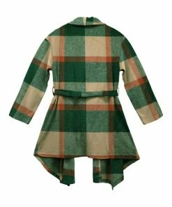 Coupon 🤩 Trend Blossoms Green & Tan Tartan Bow-Belted Cardigan - 👧 Girls ✔️ -Trend Blossoms-shop zu109416987 alt 2 tm1664893794