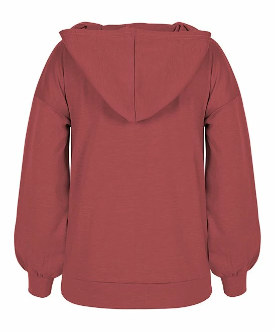 Promo ⌛ Trend Blossoms Brick Red & Yellow 'Be Kind' Puff-Sleeve Hoodie - 👧 Girls 🔥 4 Promo ⌛ Trend Blossoms Brick Red & Yellow 'Be Kind' Puff-Sleeve Hoodie - 👧 Girls 🔥 - Image 2