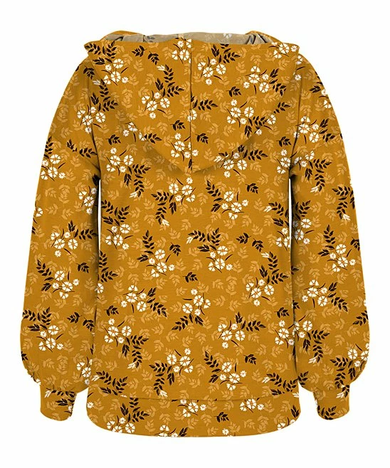 Buy ๐ฅ Trend Blossoms Mustard & White Floral Puff-Sleeve Hoodie - ๐ง Girls ๐ฅ 4 Buy ๐ฅ Trend Blossoms Mustard & White Floral Puff-Sleeve Hoodie - ๐ง Girls ๐ฅ - Image 2