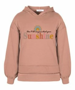 Flash Sale 🥰 Trend Blossoms Dusty Coral & Blue 'Steal Your Sunshine' Puff-Sleeve Hoodie - 👧 Girls 😉